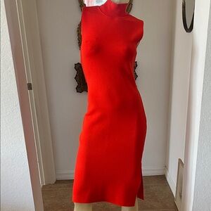 House of Harlow 1960 Vibrant Blood Orange Midi Dress